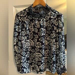 Beautiful J Crew top. Size Small. Navy/Bone color. Like new!